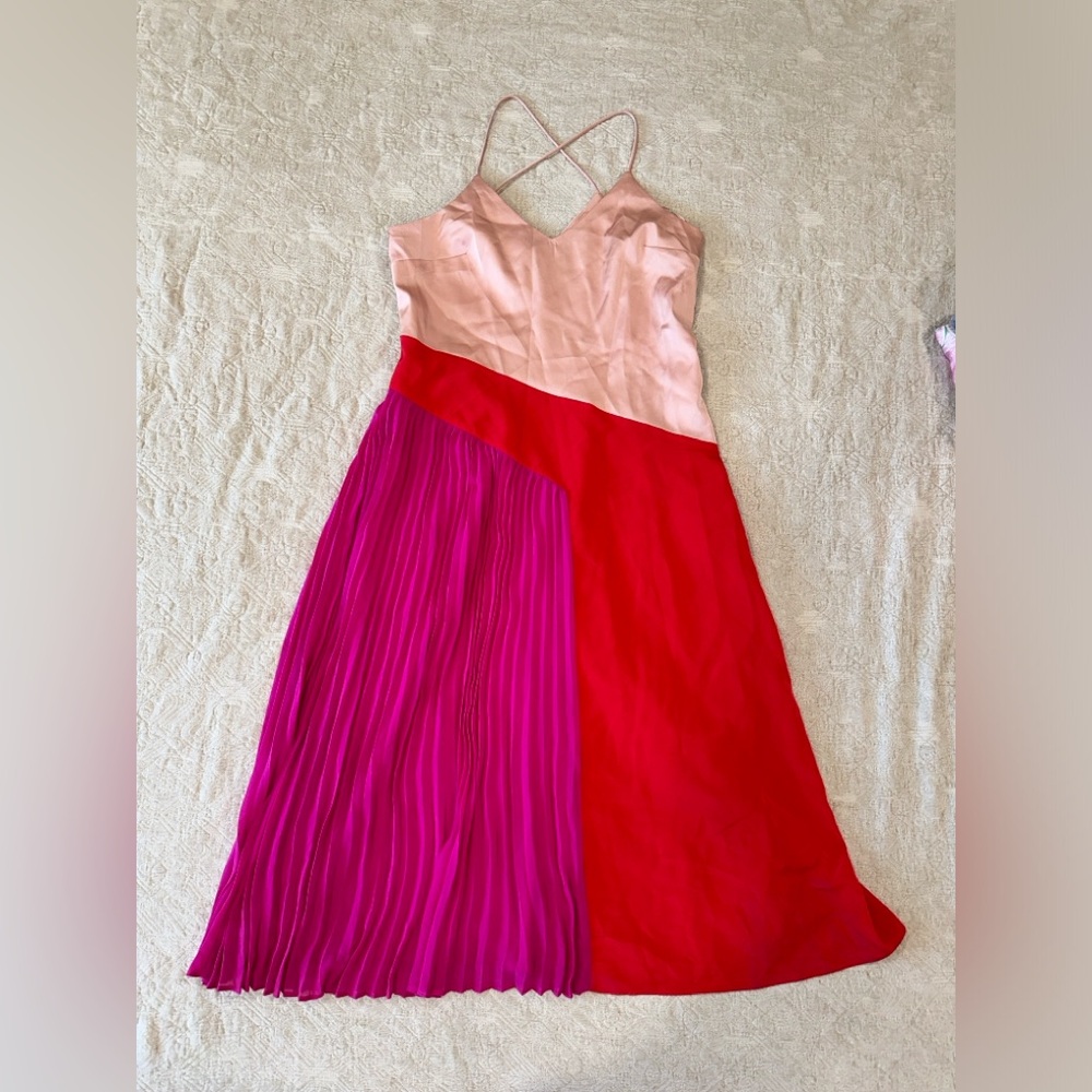 Cushnie Pink and Red Midi Dress